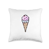 Ice cream Pixel Art Retro Gaming Style Throw Pillow