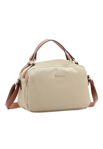 Chenson, Bolsa Feminina Chenson Microfibra Transversal Mão Original Cor:Bege