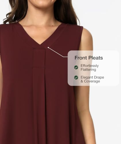Image of GYS Cooling Bamboo Viscose Nightgowns for Women, Lightweight Sleeveless V Neck Sleep Shirt for Hot Sleepers, Soft Night dress