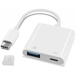 USB C to USB Camera Adapter with 30W PD Charging Port | OTG Cable, Compatible with iPhone 17/16/15 iPad Android, USB 3.0 Female, For Flash Drives Keyboards Mice