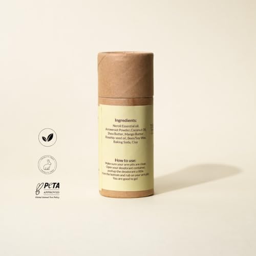 Image of The Bare Bar Neroli Deodorant Stick - 60 gm | Citrus Fragrance| Odor & Sweat Control | Natural formula and Chemical free| Good for all skin types | Travel Mini Size Solid Deodorant for Men & Women