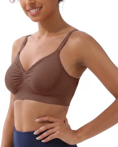 SPORME RUNNING Damen Nahtloser Bequemer BH Ohne Bügel, Verstellbare Träger– Strech Duenn, Mittlerer Halt, Sport‑BH für Yoga, Training & Schlafen 1/3er-Pack