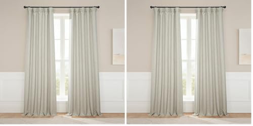 Image of HPD Half Price Drapes - Faux Linen Curtains for Living Room (2 Panels) - 50W X 108L - Textured Room Darkening Curtains for Bedroom 108 Inches Long - Drapes for Home Decor, Oatmeal