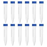 PATIKIL 10ML Plastik Zentrifugenröhrchen 50 Stück Konische Reagenzgläser Mit Auslaufsicheren Blauen Schraubverschlüssen Und Graduierten Markierungen Für Laborflüssigkeiten