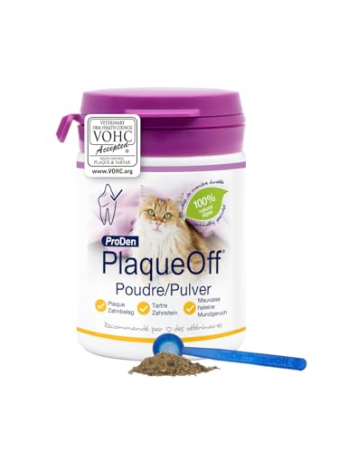 ProDen PlaqueOff Pulver für Katzen Zahnpflege 40 g, natürliche Zahnreinigung, Zahnputzflocken für Katzen bei Zahnbelag und Mundgeruch, Zahnstein und Plaque Entferner ProDen PlaqueOff Pulver für Katzen Zahnpflege 40 g, natürliche Zahnreinigung, Zahnputzflocken für Katzen bei Zahnbelag und Mundgeruch, Zahnstein und Plaque Entferner