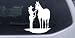 Cowgirl with Horse Western Car Window Wall Laptop Decal Sticker -- White 3.7in X 3in
