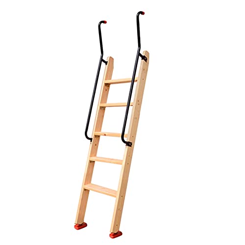 Escalera de litera de madera de 66 pulgadas con pasamanos resistente 2