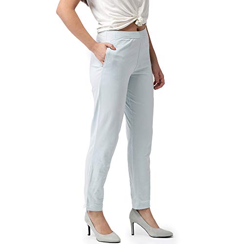 Image of GO COLORS Cotton Stretch Kurti Pants Full Length for Women | Breathable, Mid Rise, Tall