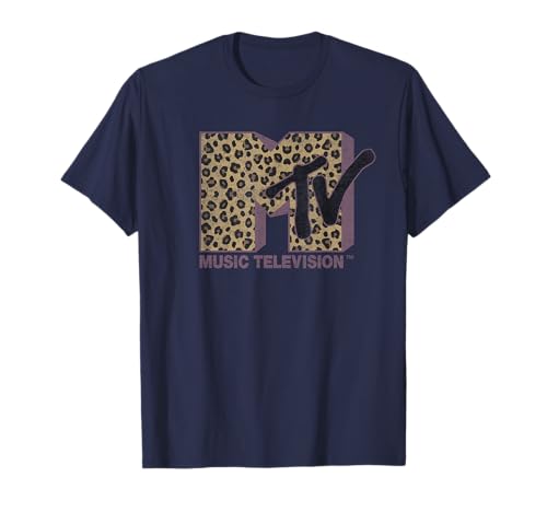 MTV Classic Leopard Print Bold Logo T-Shirt