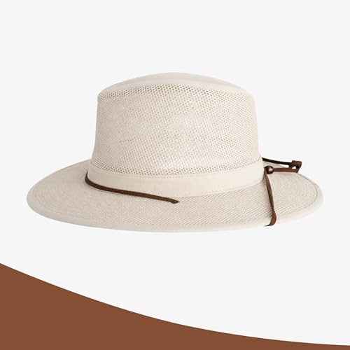 Image of Henschel Hats Original Aussie Breezer - Wide-Brim Sun Hat for Men with Adjustable Chin Cord | Perfect Men's Summer Hat