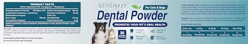 Image of Seven777 Pet Dental Powder,Teeth Cleaning Powder for Dogs and Cats, Plaque & Bad Breath Off,Dental Care Supplies for Small, Medium, Large Dogs and Cats