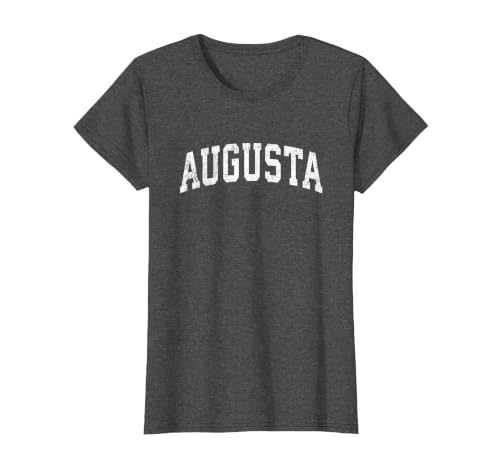 Augusta Georgia GA Vintage Varsity Sports Text T-Shirt, Women, Dark Heather Grey, Medium