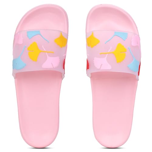 Image of Pampy Angel Transparent Leafs Women's Flip Flops Slides Back Open Household Comfortable Slippers