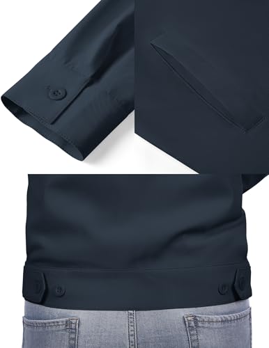 COOFANDY Mens Zip Up Work Light Jacket Eisenhower Unlined Jackets Collared Golf Casual Stylish Outwear Navy Blue — view 5