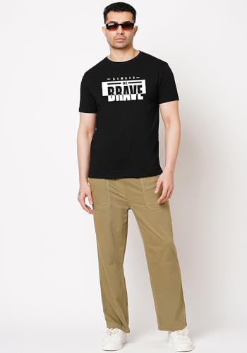 Image of Wear Your Opinion Men's S to 5XL Premium Combed Cotton Printed Half Sleeve T-Shirt (Design: Always Be Brave)