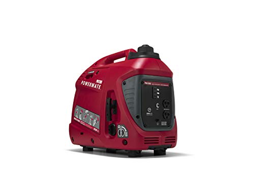 Greatest Product Powermate PM1200i 50ST P0080400 Gas Inverter Generator 1200 Watt 50 ST, Red, Black