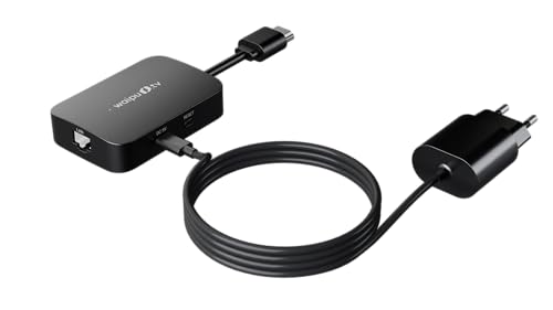 waipu.tv Stick (2. Generation) | Inkl. Fernbedienung mit Beleuchtung | Fernsehen über WLAN | LAN | HDMI | 4K | HDR10+ | Dolby Atmos | Voucher für 3 Monate 300 TV-Sender & 40.000 Filme & Serien