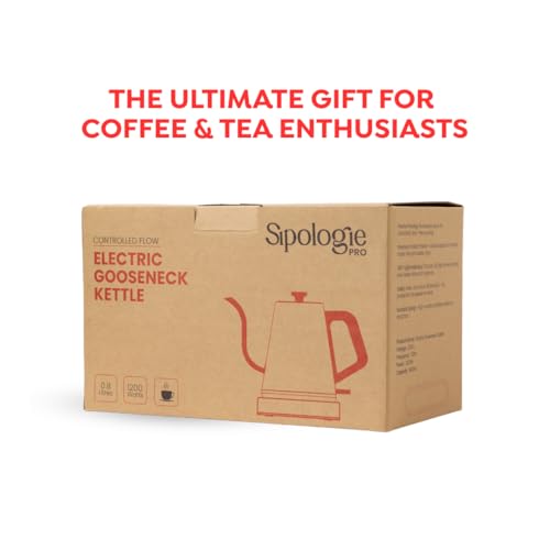 Image of Sipologie Flow Electric Gooseneck Kettle 800ml - 1200W Fast Heating, Premium SUS304 Stainless Steel Body, Matte Finish, Long Spout for Precision Pouring,Pourover Coffee and Loose Leaf Tea Maker