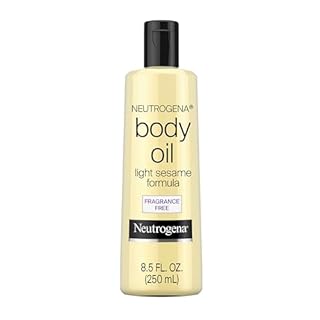 Neutrogena Body Oil, Light Sesame Formula, Fragrance Free, Lightweight Moisturizing Body Oil for Silky, Soft Skin, Non-Greasy Hydration, 8.5 fl oz Bottle, 1 Count