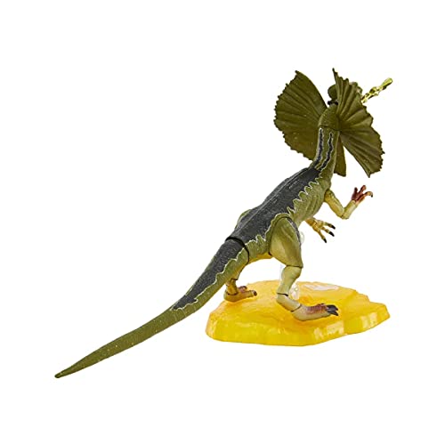 Jurassic World Amber Collection 6-In Dilophosaurus Action Figure With Movable Joints, Swappable Frill & Display Stand For Ages 8 & Up #TOP6