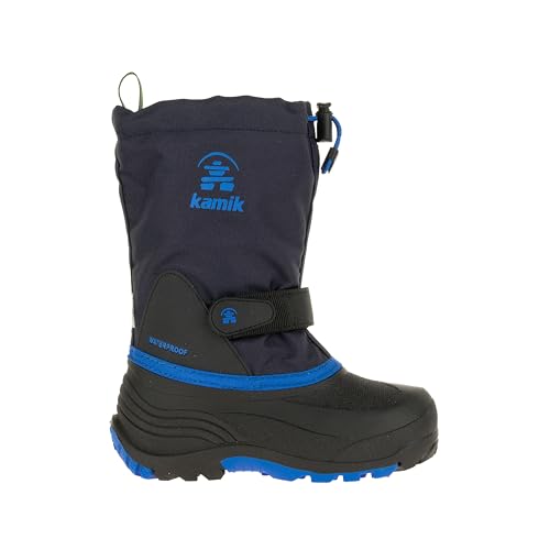 Kamik Waterbug 5 wasserdichte verstellbare Winter-Schneestiefel, marineblau/blau, 10 Toddler
