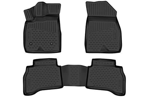 Fits 2021-2026 Buick Envision Floor Mats Front & 2nd Row Seat Liner Set 3D Custom Fit All-Weather Full Set Liners Black