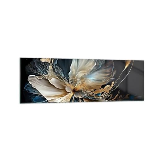 Vidrios decorativos 160x50cm Cuadro Sobre Vidrio Moderno Flor Botánica Arte Deco Grande XXL Cocina Cuadros Pared Impresiones Decoracion Salon Impresión en Cristal Wall Art Prints GAB160x50-5766