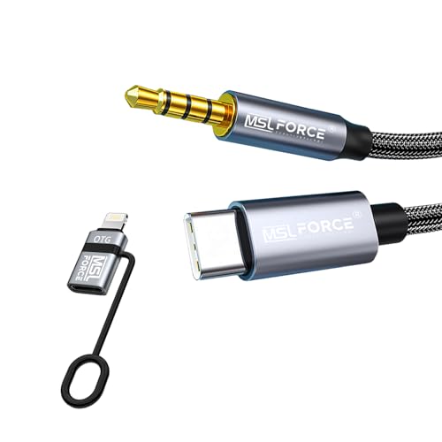 S̓{ MSL FORCE Type-C 4 Thunderbolt 3 I[fBI P[u HIFI DAC uc125 USB-C to 3.5mm + lightning A_v^ 2m