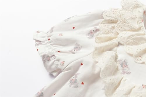 Mud Kingdom Girls Nightgown Dress Ruffle Lace with Short Sleeve Summer Sleep Dresses4