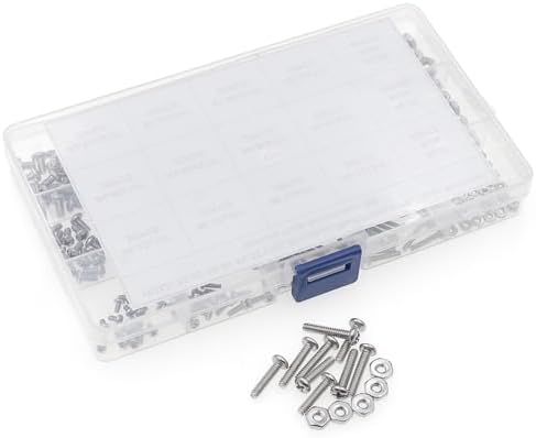HVAZI #2-56#4-40#6-32 UNC Stainless Steel Phillips Pan Head Machine Screws Nuts Assortment Kit