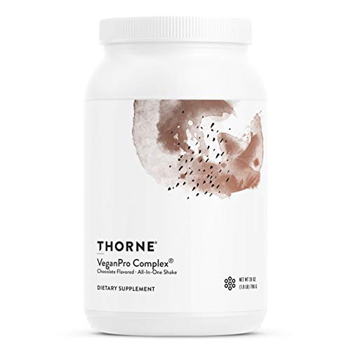 Thorne VeganPro Complex - Chocolate Flavor - All-in-One Vegan Protein Powder with Vitamins, Omega-3s, B12, Amino Acid Profile - Foundational and Immune Support, Sport Performance - 28 Oz - 15 Servings