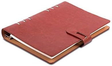 Amyra 6-Ring Faux Leather Professional Undated Diary/Planner/Organiser Notebook, 7 x 9 Inch, Refillable, Ivory Paper, 100 Sheets, TAN Faux Leather Cover with Sticky PAD.