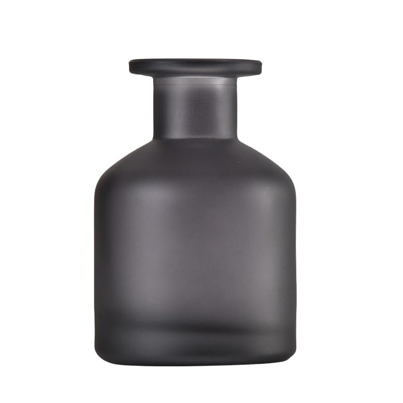 250ml Frosted Gray Empty Glass Reed Diffuser Bottles,Refillable Diffuser Bottle for Essential Oils,Aromatherapy Container for DIY Replacement Diffuser,Fragrance Decoration,Crafts Decor