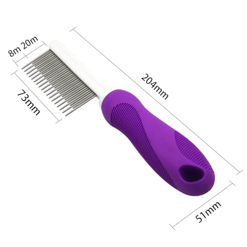 Hsthe Sea Pet Comb Detangler Grooming Tool with Long and Short Stainless Steel Metal Teeth for Dematting Matted Fur Combing Out Knots - Image 4