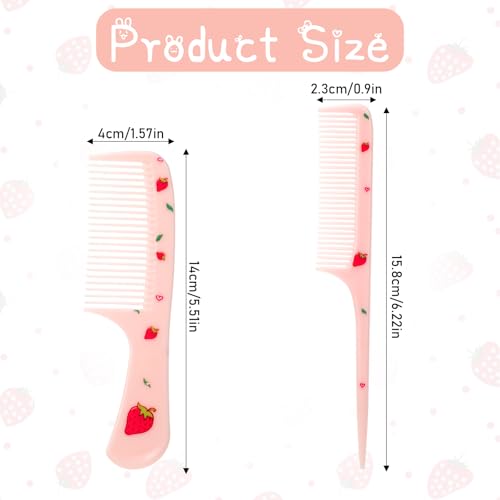 Set de 2 Peines de Pelo Rosas con Diseño de Fresa miniatura 2