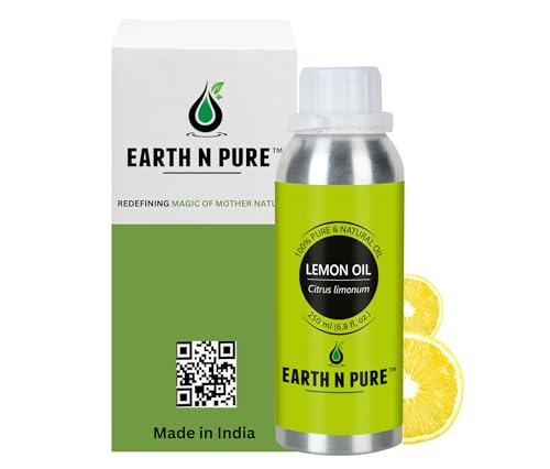 Image of Earth N Pure Lemon Essential Oil for Revitalizing Care for Face, Scalp & Skin | 250 ML