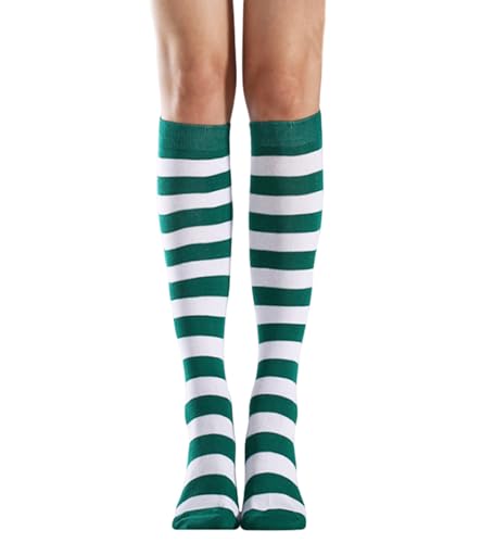 Image of Women's Knee High Athletic Socks Casual Stripes Tube Socks Outdoor Sport Socks