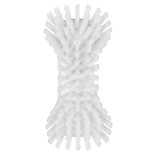 Image of Vikan 38945 Extra Large Hand Brush, Multifunctional, Slip-Resistant Cleaning Tool, Extra Stiff Polypropylene & Polyester Bristle, 9.1 inch, White