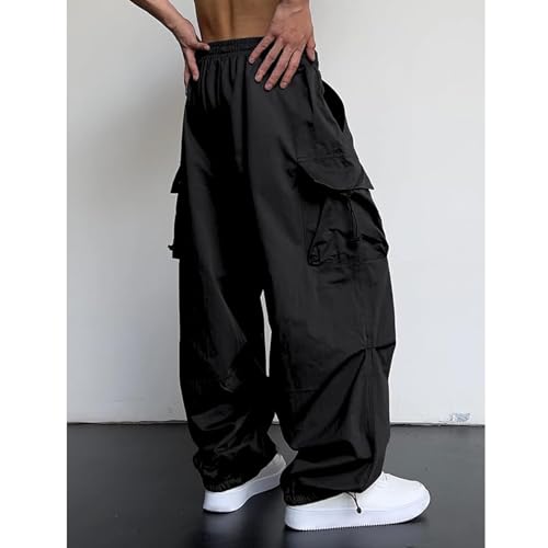 Baggy Cargo Pants Parachute Pants for Men Loose Fit Casual Joggers with Pockets Streetwear Hip Hop Drawstring Pants2