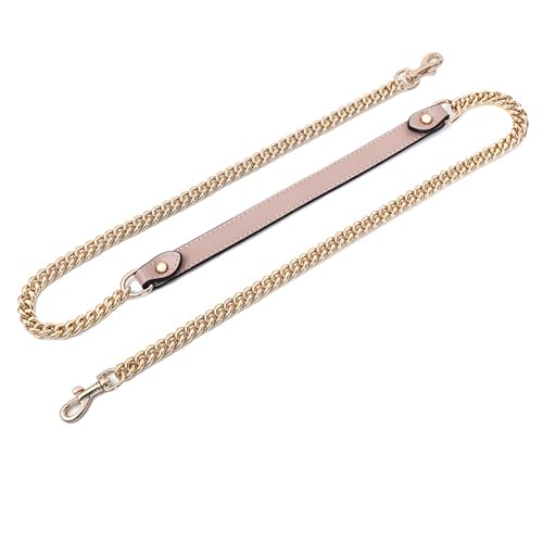 Image of jiesinlov Purse Leather and Chain Bag Shoulder Strap Replacement Crossbody for Handbags,43 Inches in Length(Gold-pink)
