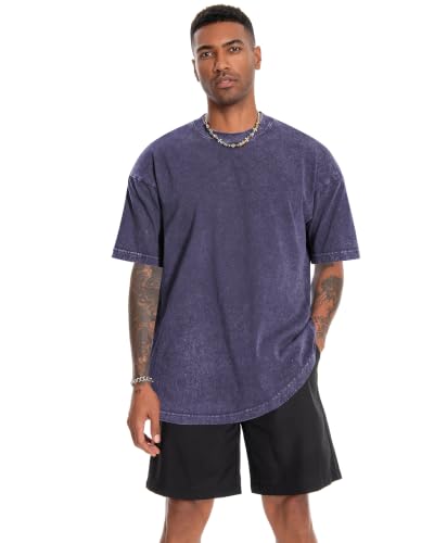 Image of Oversized Tshirts for Men Short Sleeve Vintage Washed Basic Loose Tees 2026