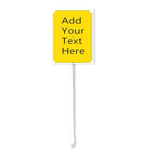 Horienteeon Cartello personalizzato da cortile con paletto, 17,8 x 22,4 cm, in alluminio, personalizzato, per esterni o interni, cortile/prato, resistente alle intemperie, recinzione da giardino con
