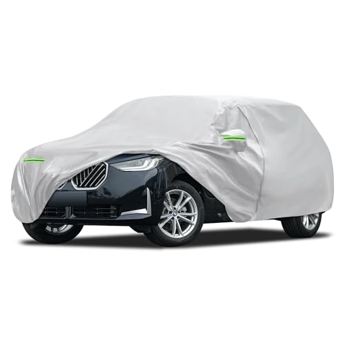 Image of Car Cover Fit for BMW X3 /X3 M 2011-2026, Migaven Waterproof Full Exterior Cover Sun Rain Protection with Door Zipper and Cotton Lining, Silver