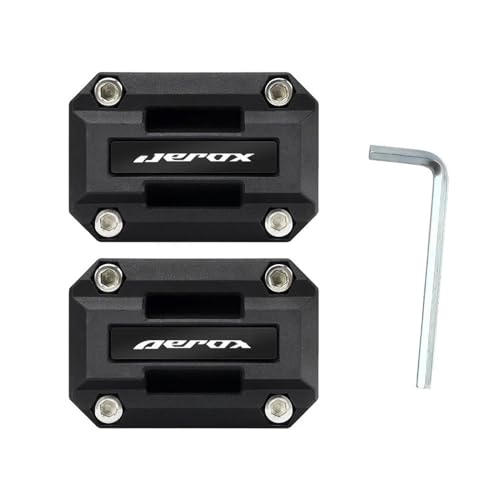 SISIFEIER Stoßstangenblock 2 Stücke Kompatibel Mit Yamaha Für AEROX 125 155 Für AEROX155 Für AEROX125 Motorrad Stoßstange Schutz Block Motor Abdeckung(Schwarz)