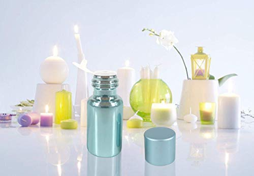 12Pcs 5Ml Empty Pearled Blue Glass Oil Bottles Set For Essential Oil Blends Samples With 1X26 Stickers,1X63Labels,1 Funnel,1 Dropper,1 Sprayer Adapter,1 Extra Orifice Reducer #TOP1