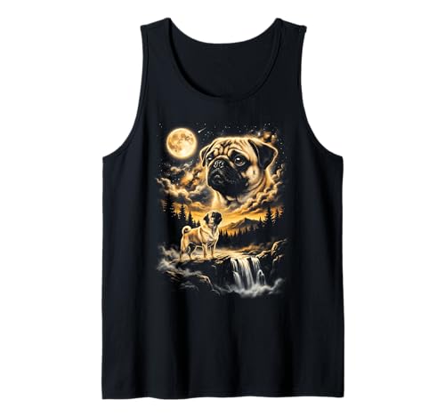 Pug Howling to The Moon Tank Top