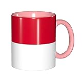 JEJEA Tasse en poterie avec motif drapeau de Monaco   325 ml   Tasses à café élégantes en céramique   Avec coffret cadeau   Pour femme   6 couleurs
