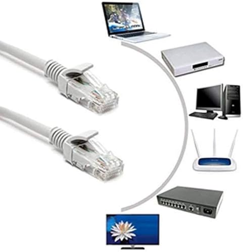 Image of Cat6 Ethernet Cable 5 Mtr Grey, RJ45 UTP Network Patch Cord, Laptop Computer Router Modem TV Switch Gaming, Fast LAN Internet Wire Connector