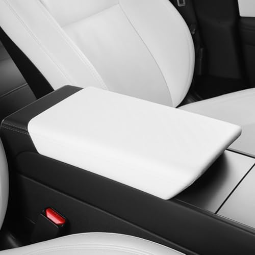 ernica Center Console Armrest Cover White Compatible with Tesla Model 3 Highland/Model Y Juniper Scratch-Proof TPE Snap-On Design Waterproof & Easy-Clean Exact Fit (Refresh Edition)