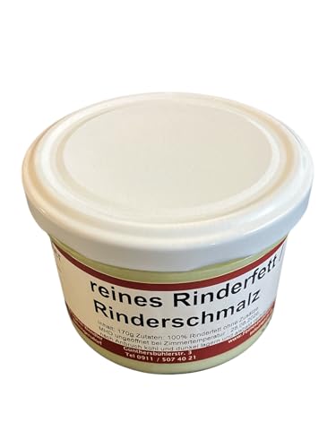 Rinderfett/Rinderschmalz/Rindertalg im Glas hausgemacht in der fränkischen Handwerksmetzgerei (170g)